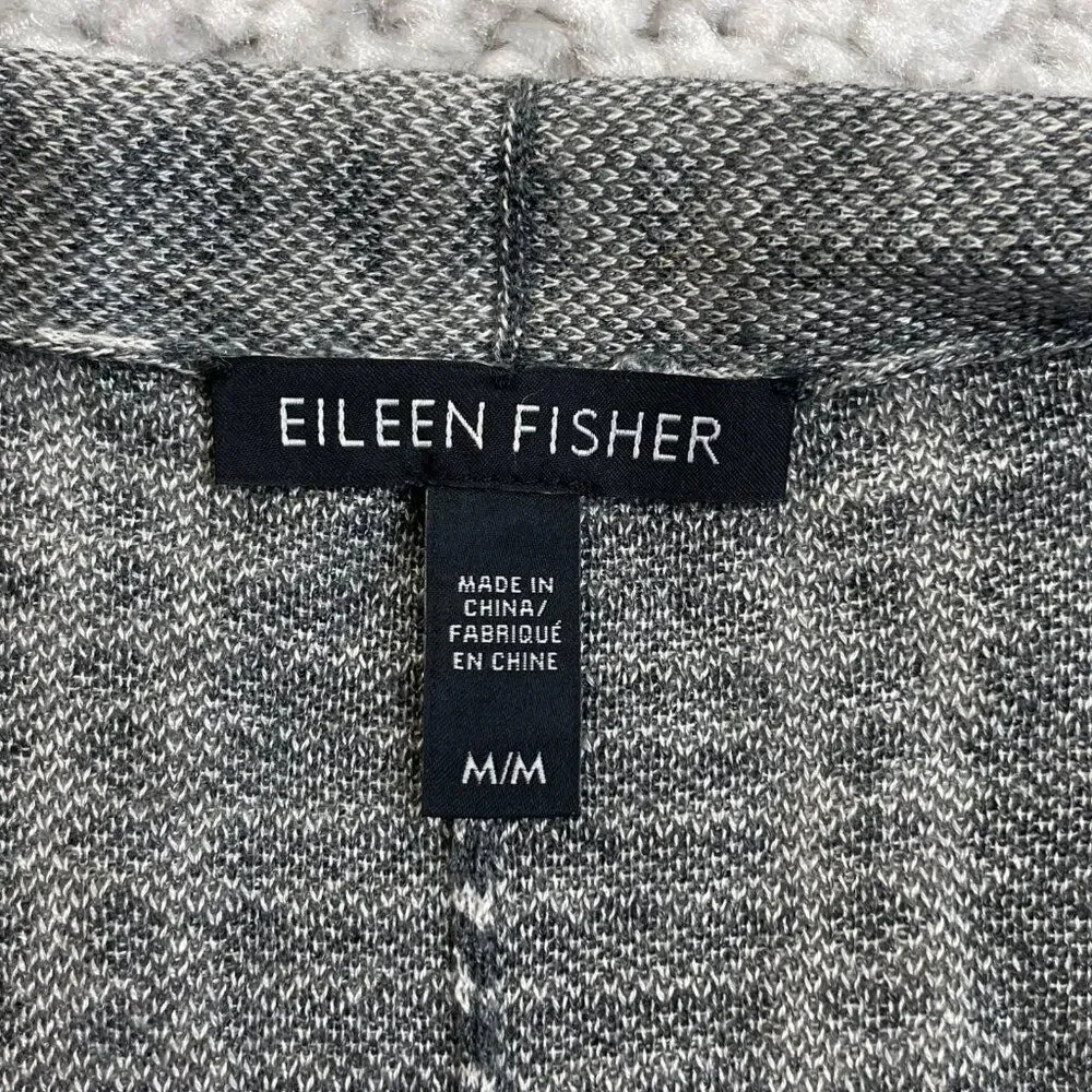 Eileen Fisher Tencel Merino Wool Blend Cardigan Sweater Gray